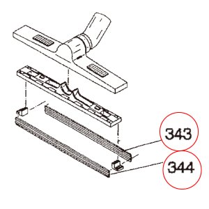 画像2: シーバイエス バキュマット120(旧JWD-120)用 ウエットノズル(スタンダード)用ゴム前後セット(No.343+No.344)- バキュマット120用パーツ【代引不可・個人宅配送不可・#直送1,000円】