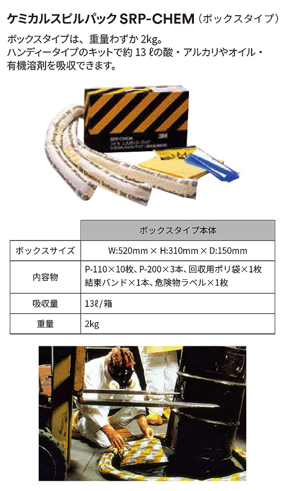 スリーエム ジャパン ケミカルスピルパック ボックスタイプ SRP-CHEM (1セット×3箱) 