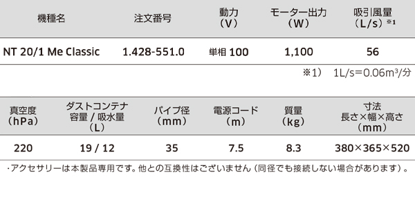 ケルヒャー NT 20/1 Me Classic - 液体も強力に吸引 乾湿両用クリーナー 09