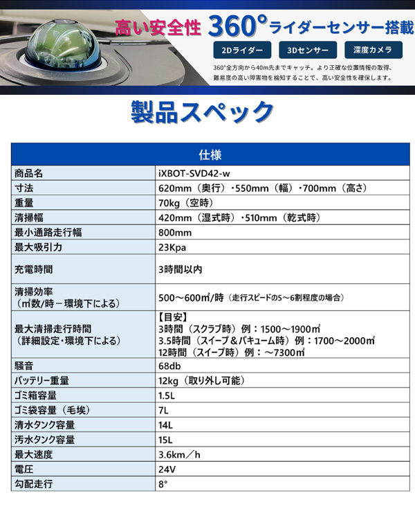 iXBOT(イクスボット) SVD42-w - コンパクトなのに頼れる性能・中小規模施設にベストマッチ