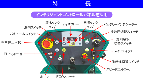 蔵王産業 スクラブメイトF110 - バッテリー駆動式 搭乗式 自動床洗浄機 02