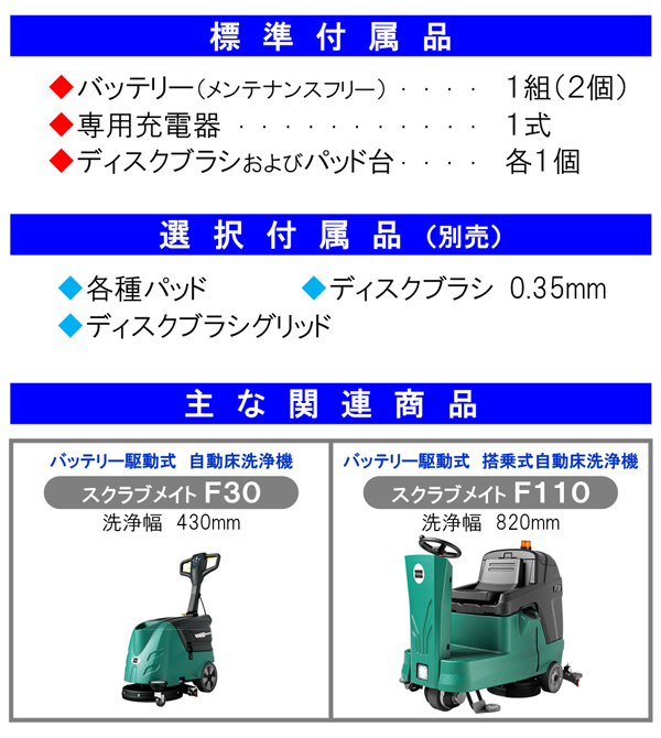 蔵王産業 スクラブメイトF60 - 20インチ バッテリー駆動 自走式 自動床面洗浄機 09